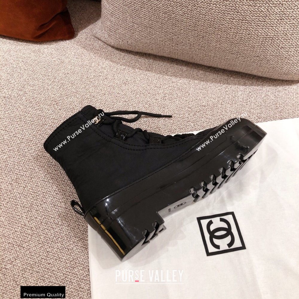 Chanel Lace-up Ankle Boots Black KL08 2020 (kaola-20112308)