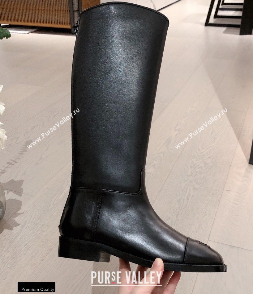 Chanel Leather High Boots Black KL03 2020 (kaola-20112303)