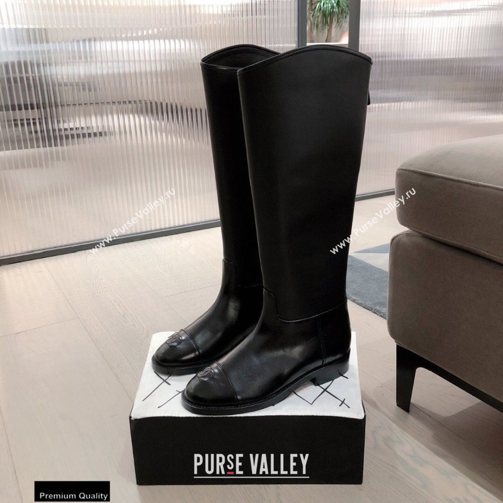 Chanel Leather High Boots Black KL03 2020 (kaola-20112303)