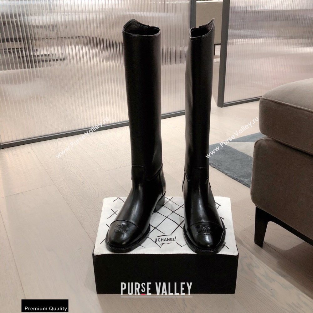 Chanel Leather High Boots Black KL03 2020 (kaola-20112303)