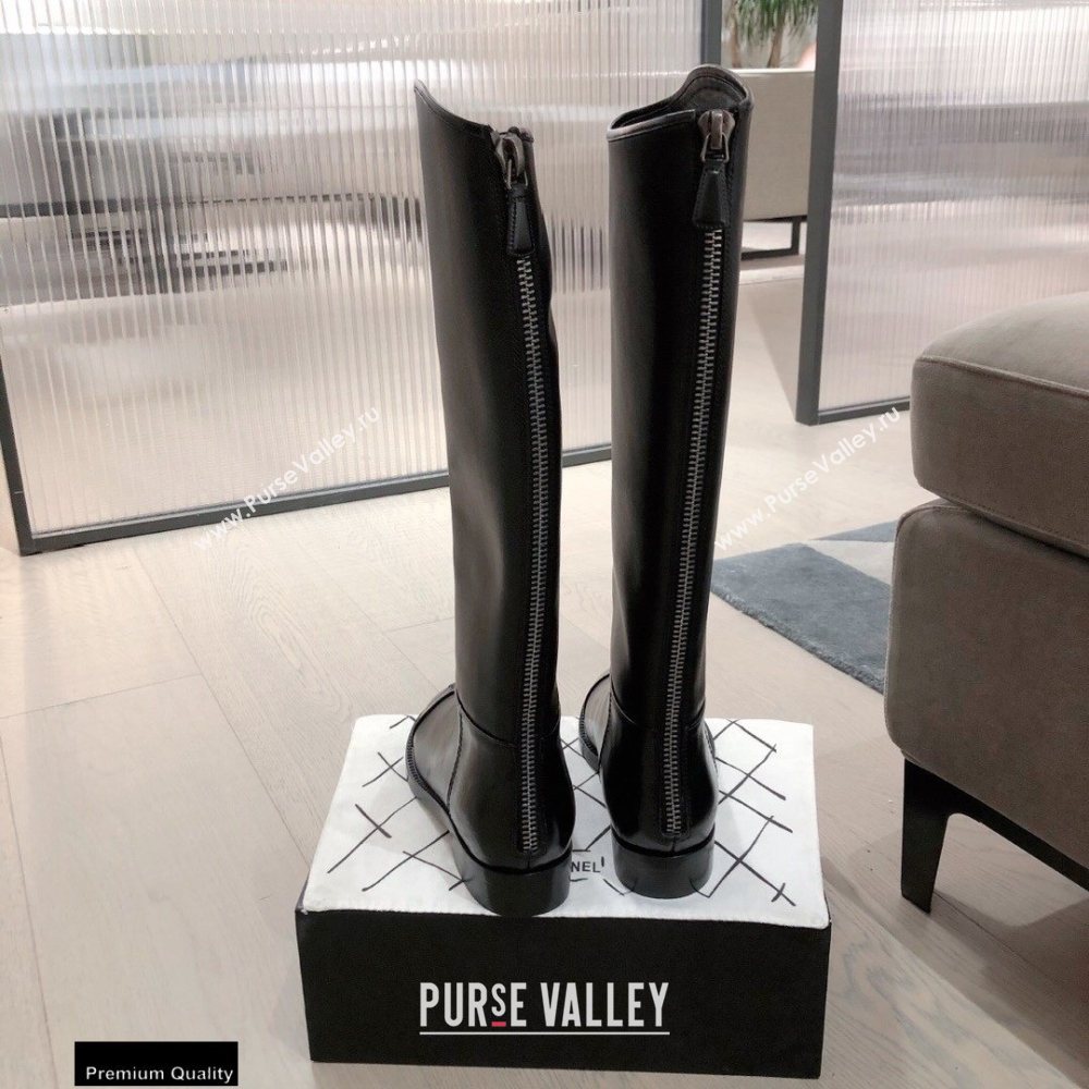 Chanel Leather High Boots Black KL03 2020 (kaola-20112303)