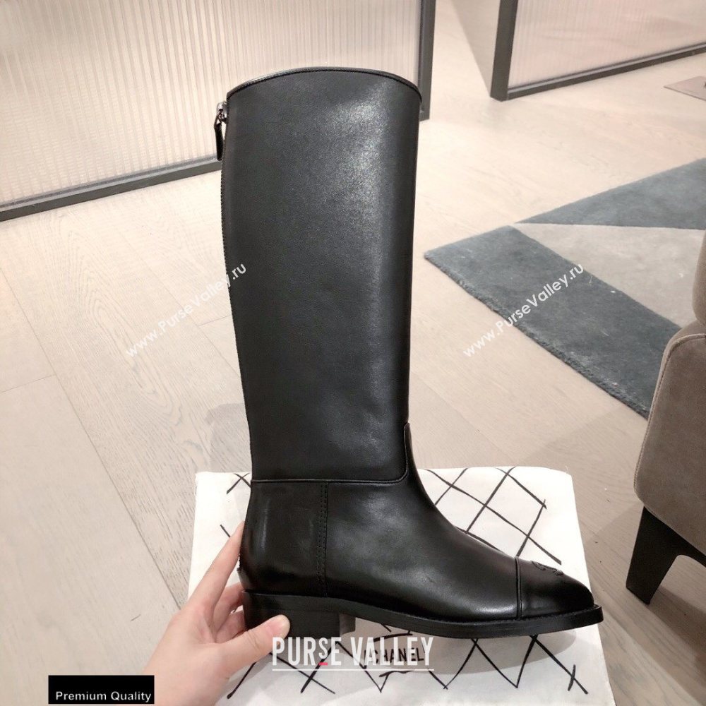 Chanel Leather High Boots Black KL03 2020 (kaola-20112303)