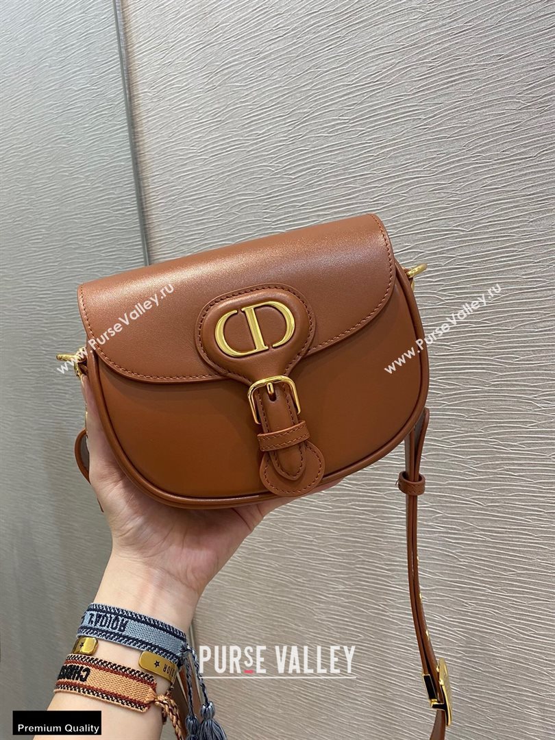 Dior Small Bobby Bag Bag in Box Calfskin Dark Tan 2020 (vivi-20112503)