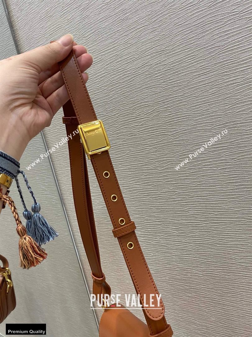 Dior Small Bobby Bag Bag in Box Calfskin Dark Tan 2020 (vivi-20112503)