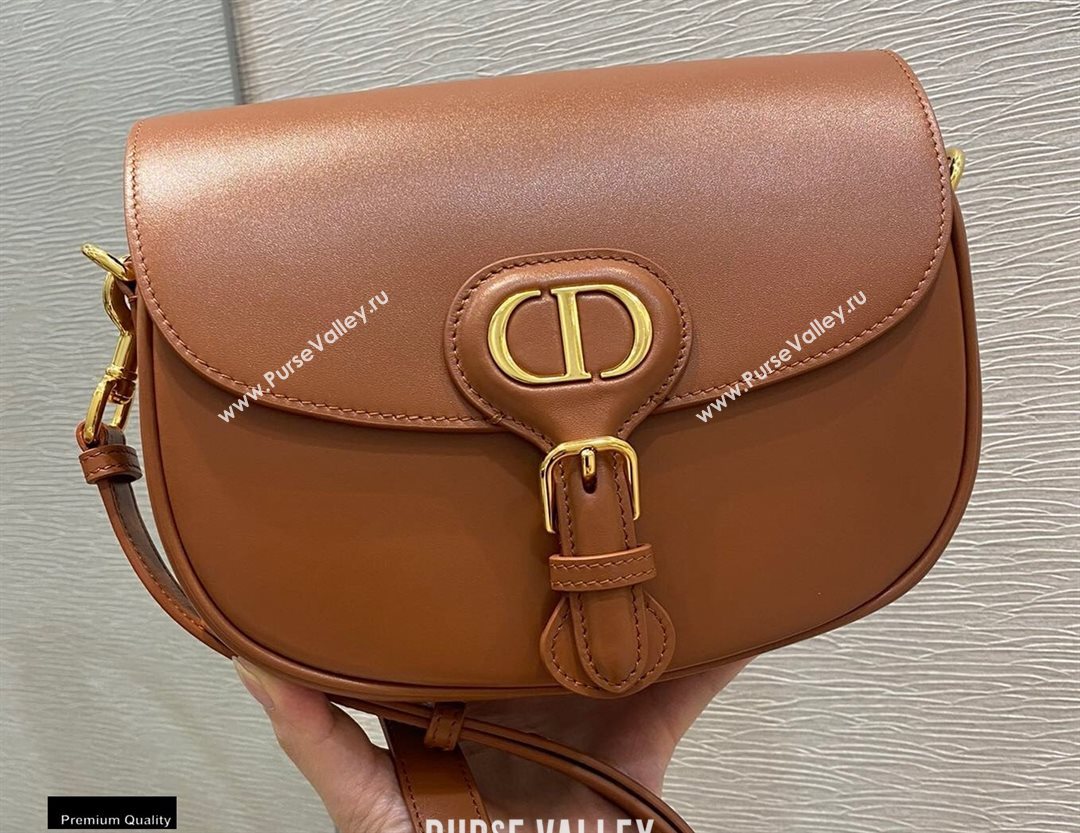 Dior Medium Bobby Bag Bag in Box Calfskin Dark Tan 2020 (vivi-20112502)