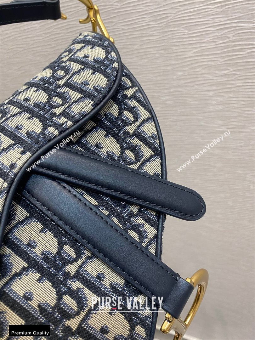 Dior Mini Saddle Bag in Oblique Jacquard Blue (vivi-20112509)