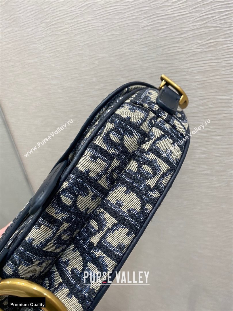 Dior Mini Saddle Bag in Oblique Jacquard Blue (vivi-20112509)