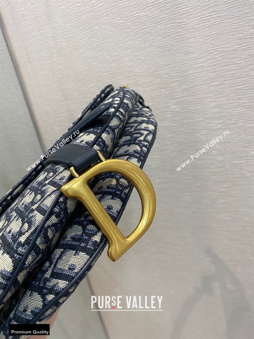 Dior Saddle Bag in Oblique Jacquard Blue (vivi-20112508)