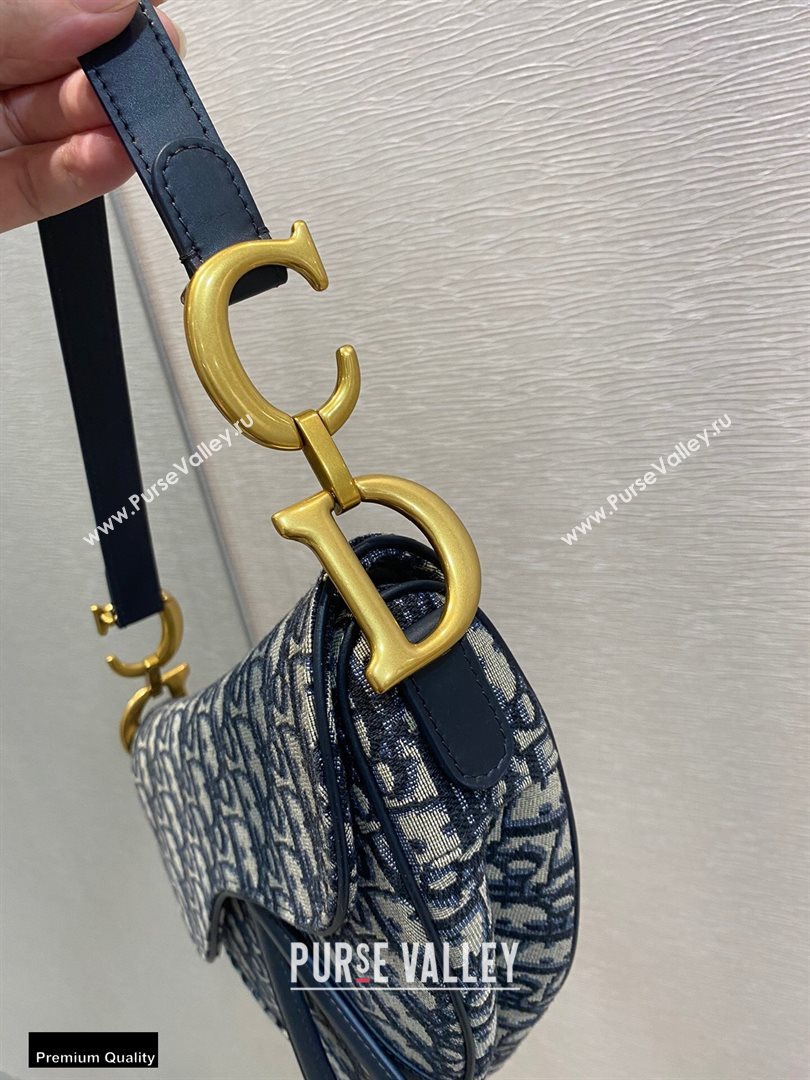 Dior Saddle Bag in Oblique Jacquard Blue (vivi-20112508)