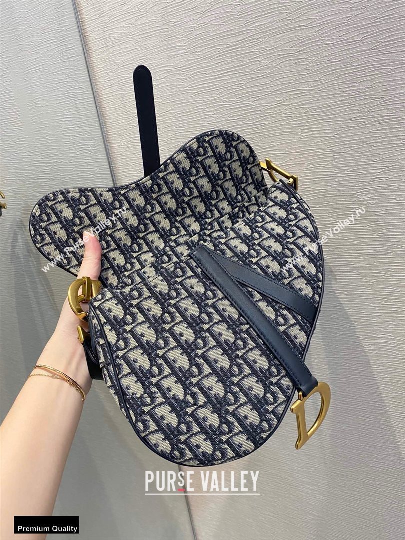 Dior Saddle Bag in Oblique Jacquard Blue (vivi-20112508)