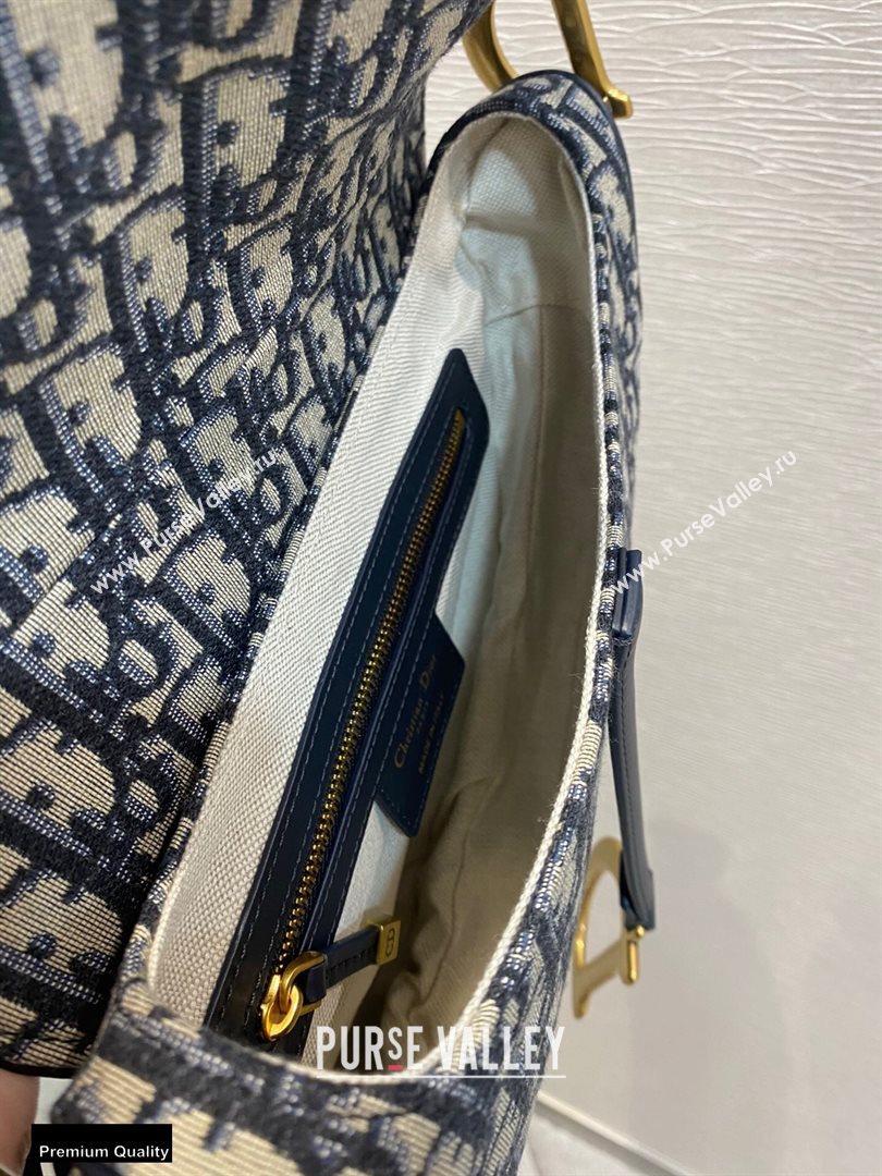 Dior Saddle Bag in Oblique Jacquard Blue (vivi-20112508)