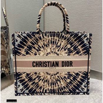 Dior Book Tote Bag in Multicolor Tie Embroidery 2020 (vivi-20112516)