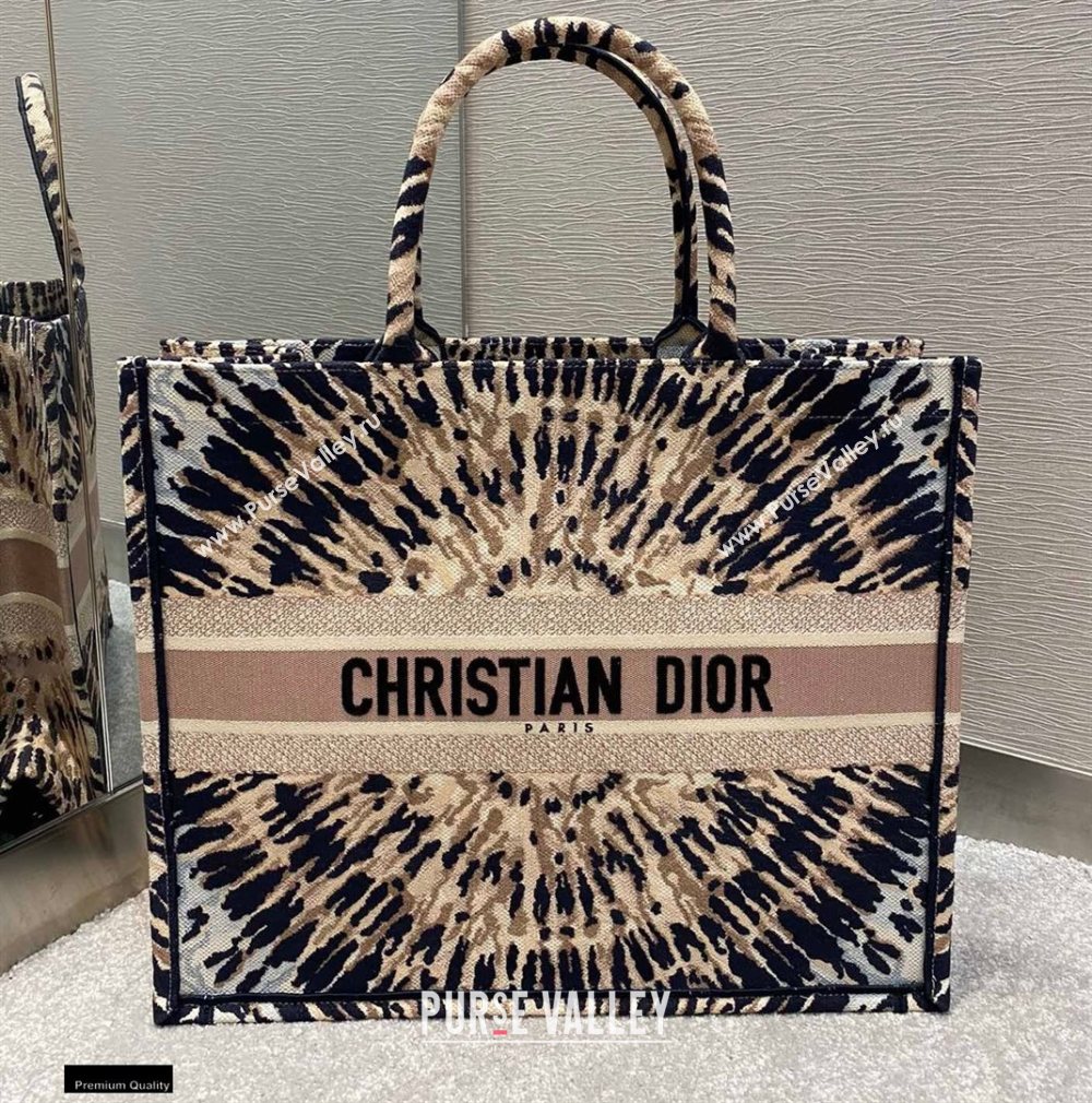 Dior Book Tote Bag in Multicolor Tie Embroidery 2020 (vivi-20112516)