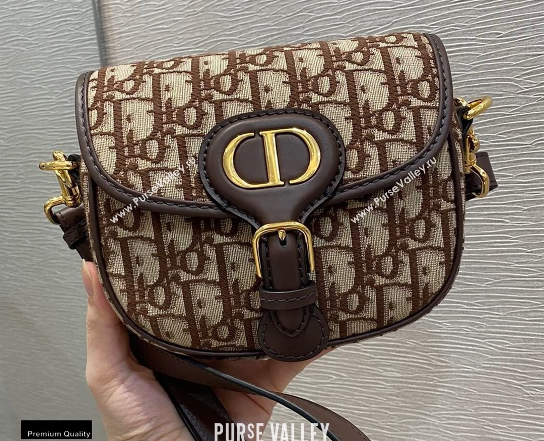 Dior Small Bobby Bag Bag in Oblique Jacquard Brown 2020 (vivi-20112506)