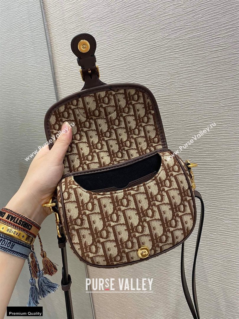 Dior Small Bobby Bag Bag in Oblique Jacquard Brown 2020 (vivi-20112506)