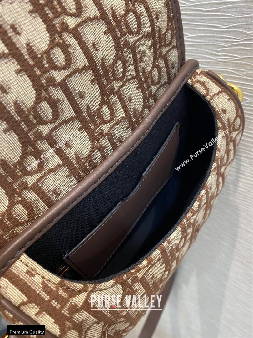 Dior Small Bobby Bag Bag in Oblique Jacquard Brown 2020 (vivi-20112506)