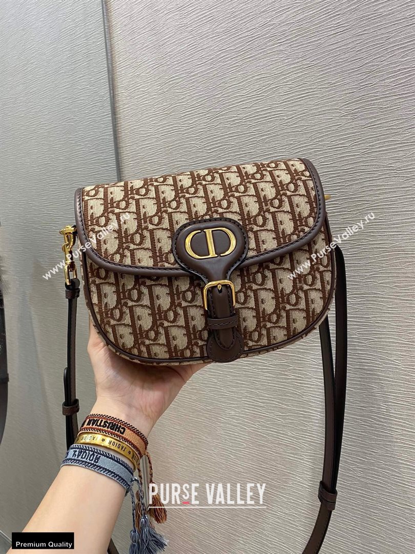 Dior Medium Bobby Bag Bag in Oblique Jacquard Brown 2020 (vivi-20112505)