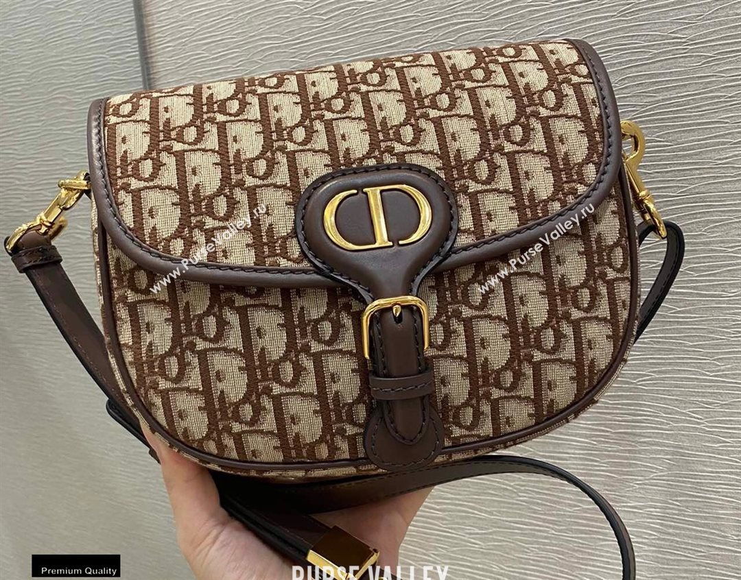 Dior Medium Bobby Bag Bag in Oblique Jacquard Brown 2020 (vivi-20112505)