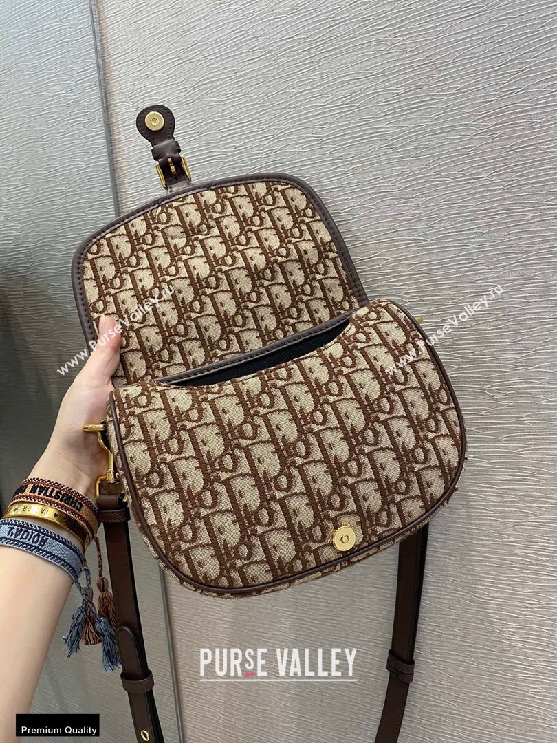 Dior Medium Bobby Bag Bag in Oblique Jacquard Brown 2020 (vivi-20112505)