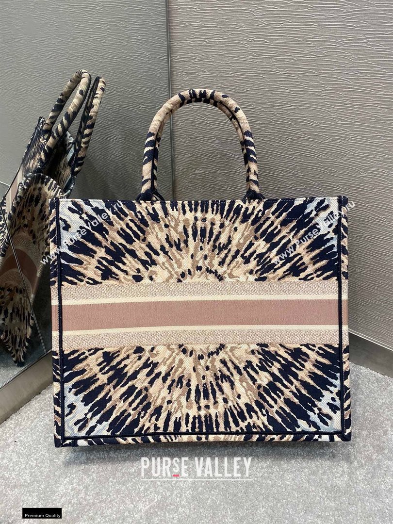 Dior Book Tote Bag in Multicolor Tie Embroidery 2020 (vivi-20112516)