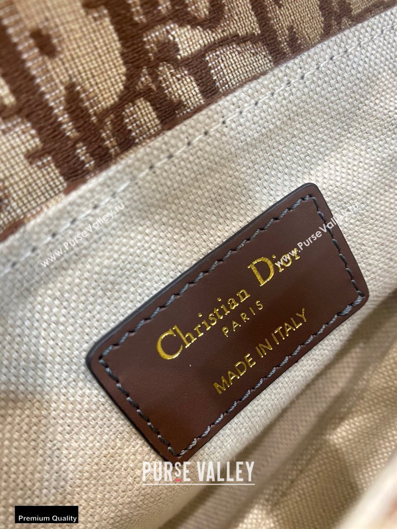 Dior Mini Saddle Bag in Oblique Jacquard Brown (vivi-20112511)