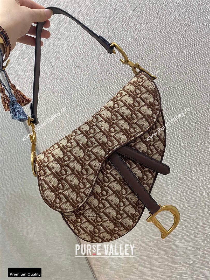 Dior Saddle Bag in Oblique Jacquard Brown (vivi-20112510)