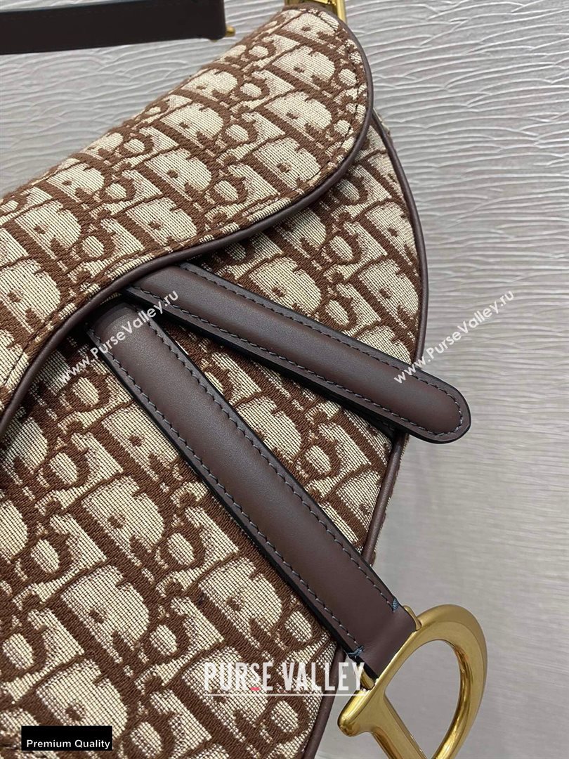 Dior Saddle Bag in Oblique Jacquard Brown (vivi-20112510)