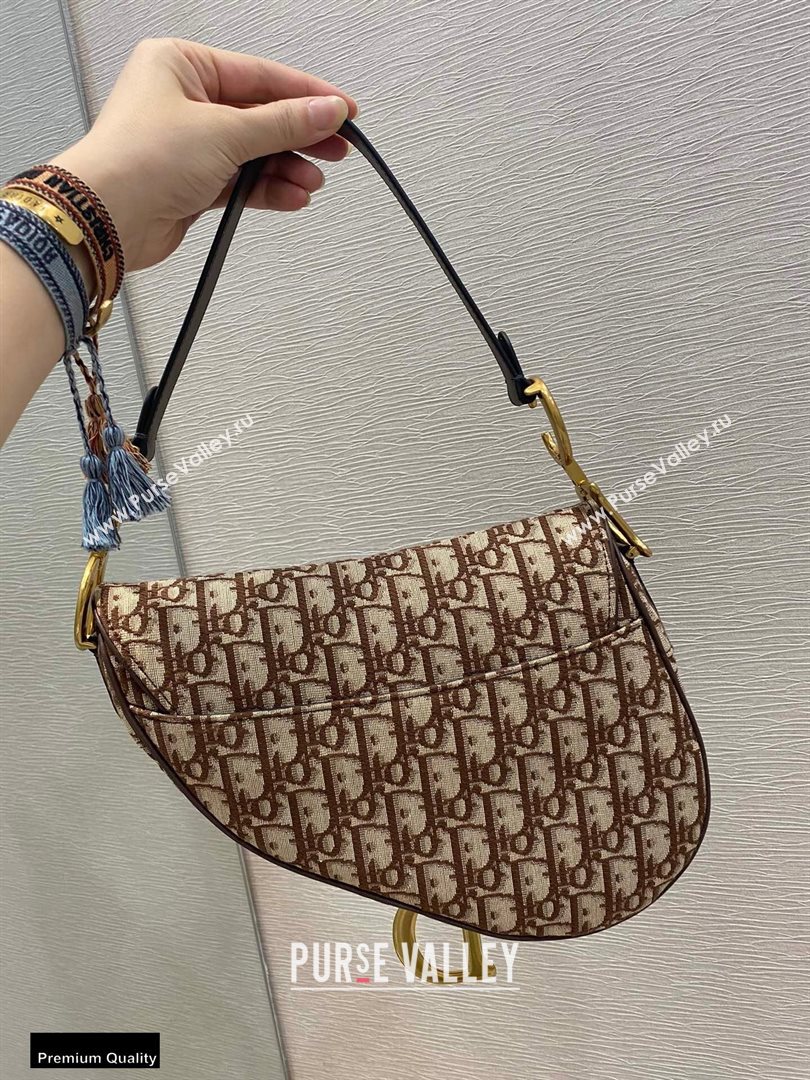 Dior Saddle Bag in Oblique Jacquard Brown (vivi-20112510)
