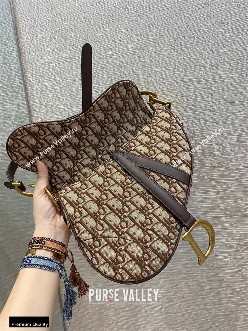 Dior Saddle Bag in Oblique Jacquard Brown (vivi-20112510)