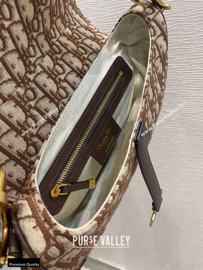 Dior Saddle Bag in Oblique Jacquard Brown (vivi-20112510)