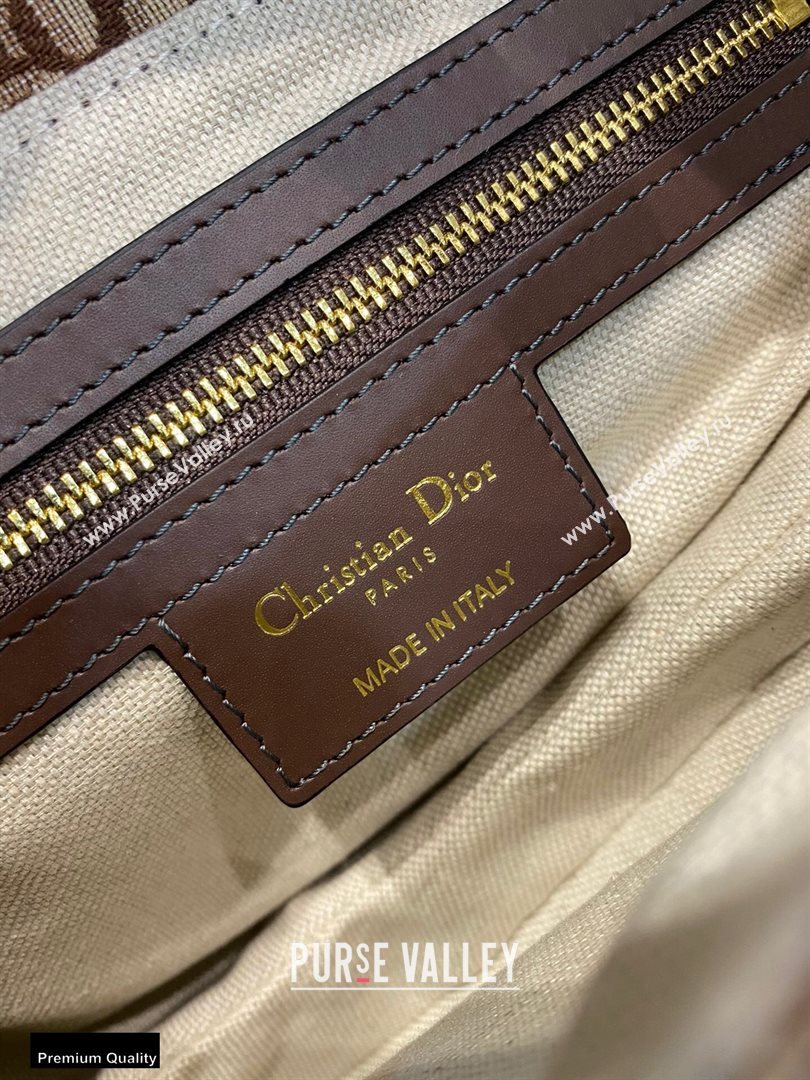 Dior Saddle Bag in Oblique Jacquard Brown (vivi-20112510)