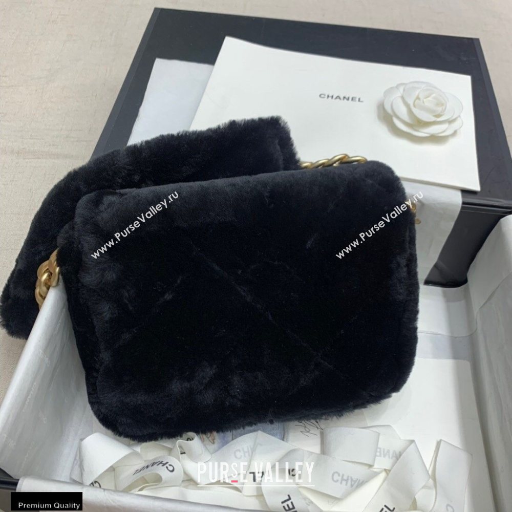 Chanel Shearling Lambskin Flap Bag AS2240 Black 2020 (jiyuan-20112634)