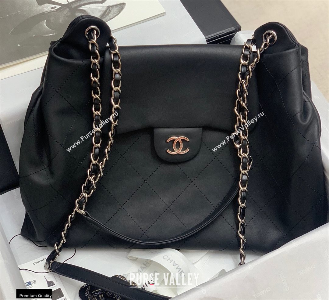 Chanel Vintage Large Messenger Bag Black 2020 (jiyuan-20112646)