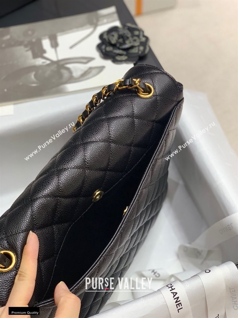 Chanel Grained Calfskin Vintage Maxi Flap Bag Black 2020 (jiyuan-20112647)
