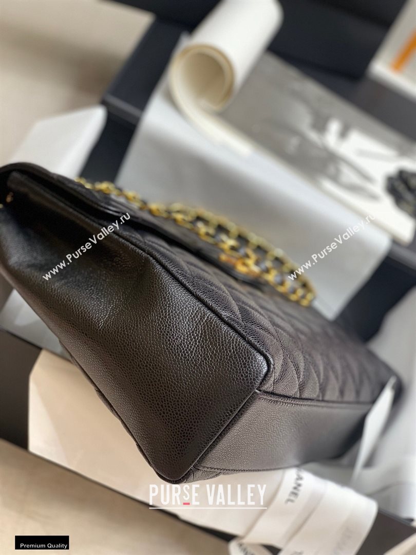 Chanel Grained Calfskin Vintage Maxi Flap Bag Black 2020 (jiyuan-20112647)