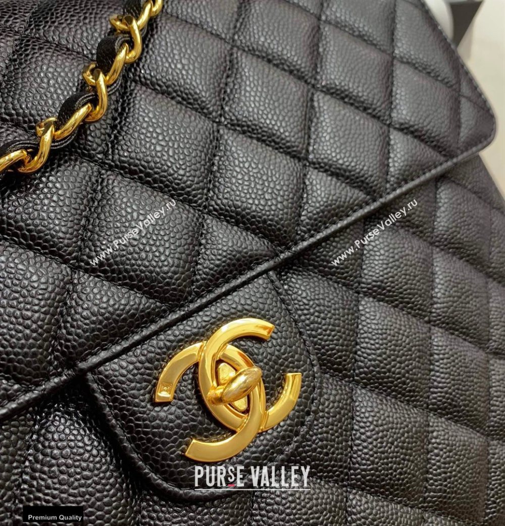Chanel Grained Calfskin Vintage Maxi Flap Bag Black 2020 (jiyuan-20112647)