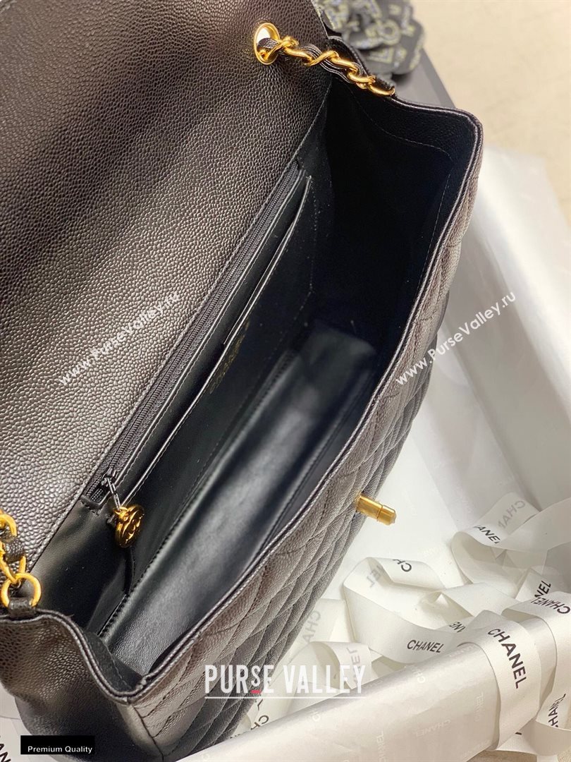 Chanel Grained Calfskin Vintage Maxi Flap Bag Black 2020 (jiyuan-20112647)