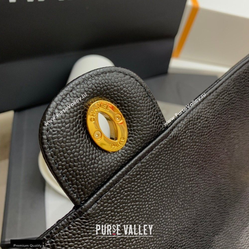 Chanel Grained Calfskin Vintage Maxi Flap Bag Black 2020 (jiyuan-20112647)