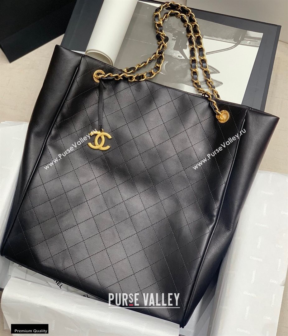 Chanel Calfskin Shopping Tote Bag Black 2020 (jiyuan-20112648)