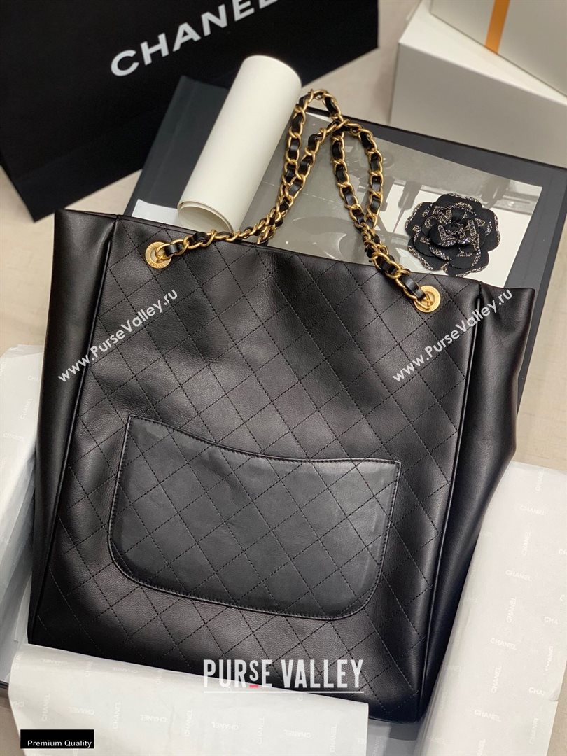 Chanel Calfskin Shopping Tote Bag Black 2020 (jiyuan-20112648)