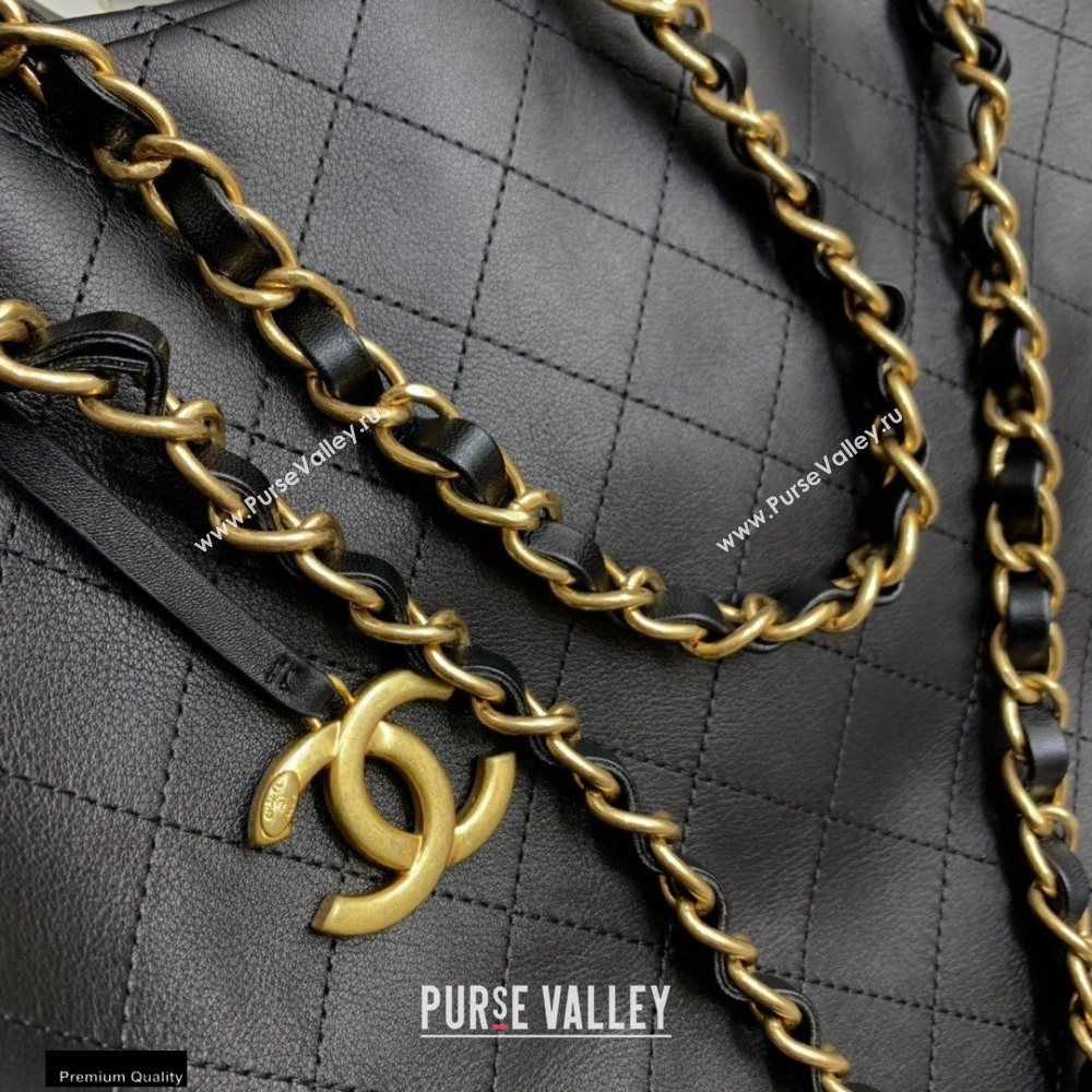 Chanel Calfskin Shopping Tote Bag Black 2020 (jiyuan-20112648)