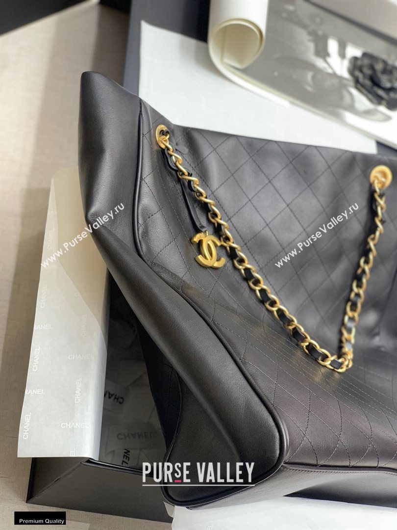 Chanel Calfskin Shopping Tote Bag Black 2020 (jiyuan-20112648)
