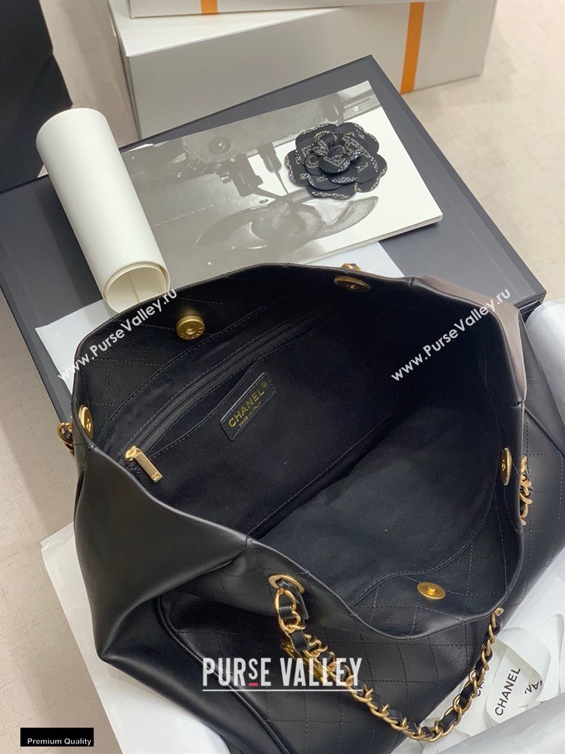 Chanel Calfskin Shopping Tote Bag Black 2020 (jiyuan-20112648)