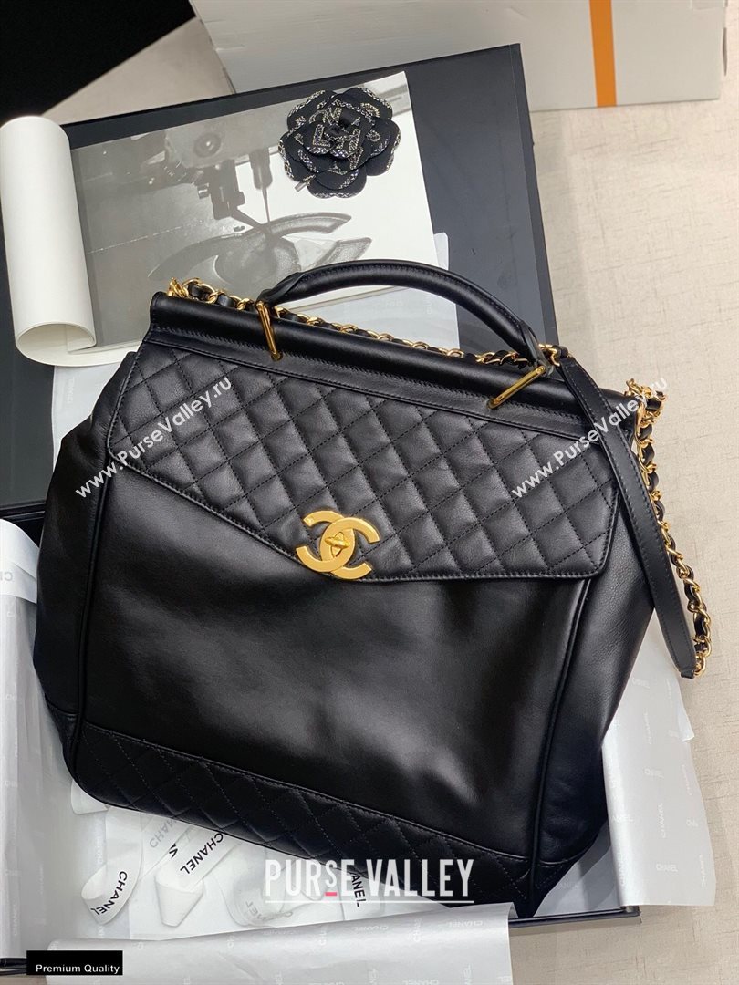 Chanel Vintage Top Handle Shoulder Bag Black 2020 (jiyuan-20112649)