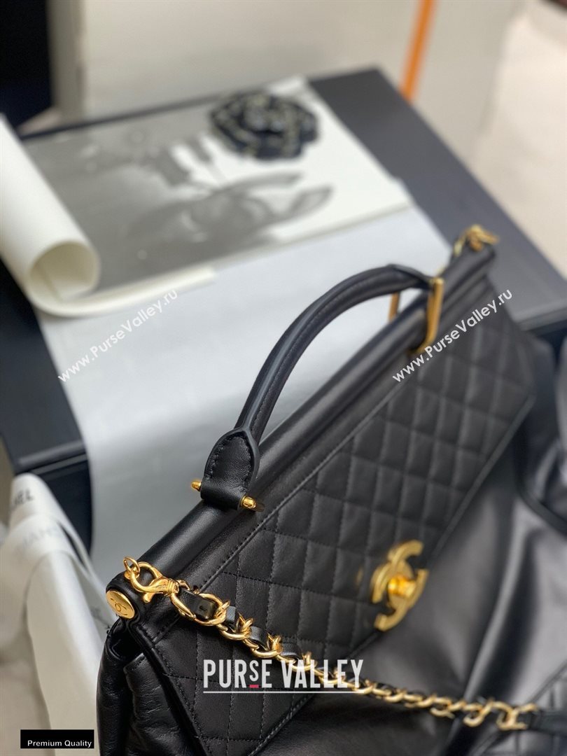 Chanel Vintage Top Handle Shoulder Bag Black 2020 (jiyuan-20112649)