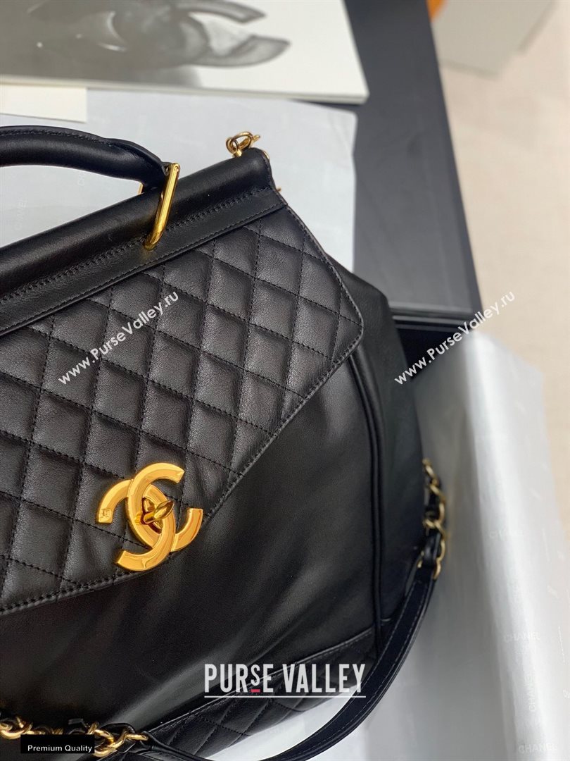 Chanel Vintage Top Handle Shoulder Bag Black 2020 (jiyuan-20112649)