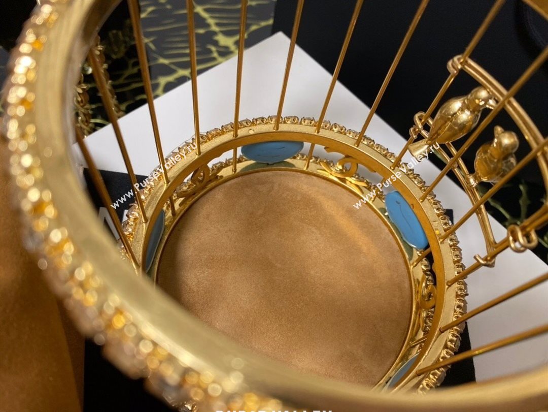 Chanel Lambskin Enamel and Strass Birdcage Evening Bag AS1941 Gold/Beige 2020 (jiyuan-20112660)