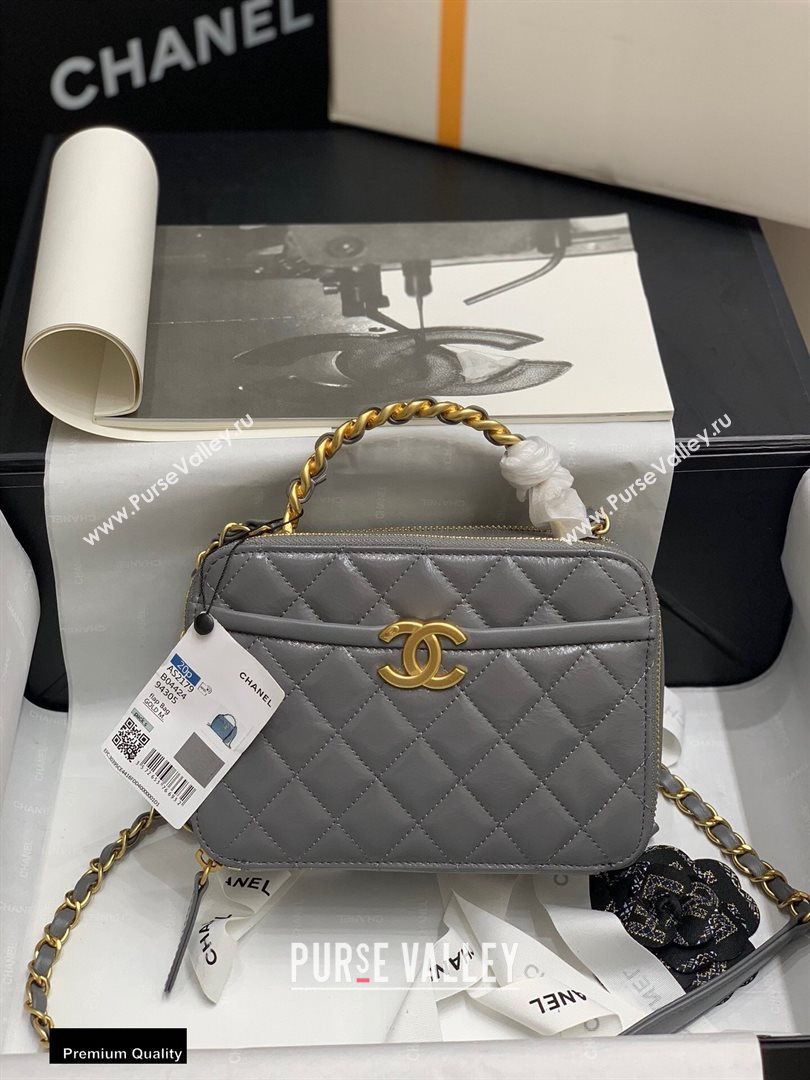 Chanel Get Round Vanity Case Bag AS2179 Gray 2020 (jiyuan-20112638)