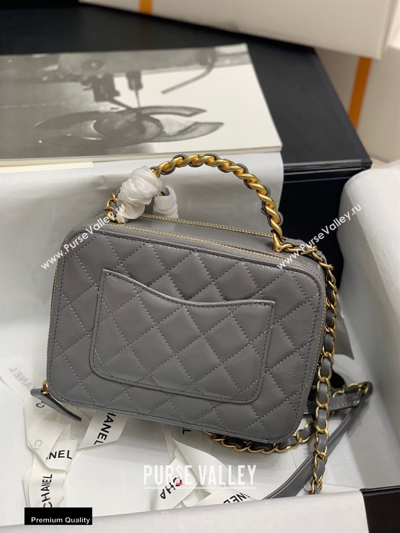 Chanel Get Round Vanity Case Bag AS2179 Gray 2020 (jiyuan-20112638)