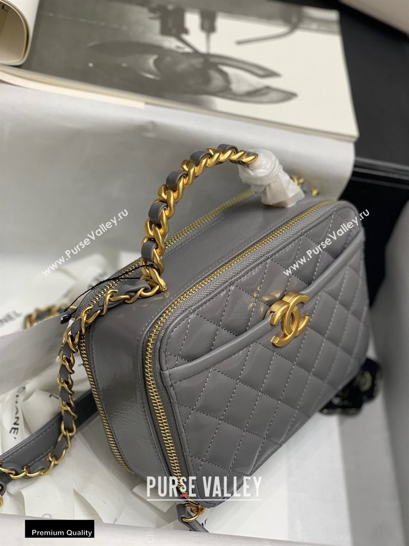 Chanel Get Round Vanity Case Bag AS2179 Gray 2020 (jiyuan-20112638)